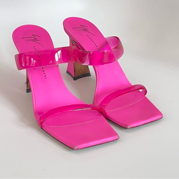 Giuseppe Zanotti Pink Flaminia Plexi Double-Strap Sandals IT36|US6 $695 - Picture 13 of 16